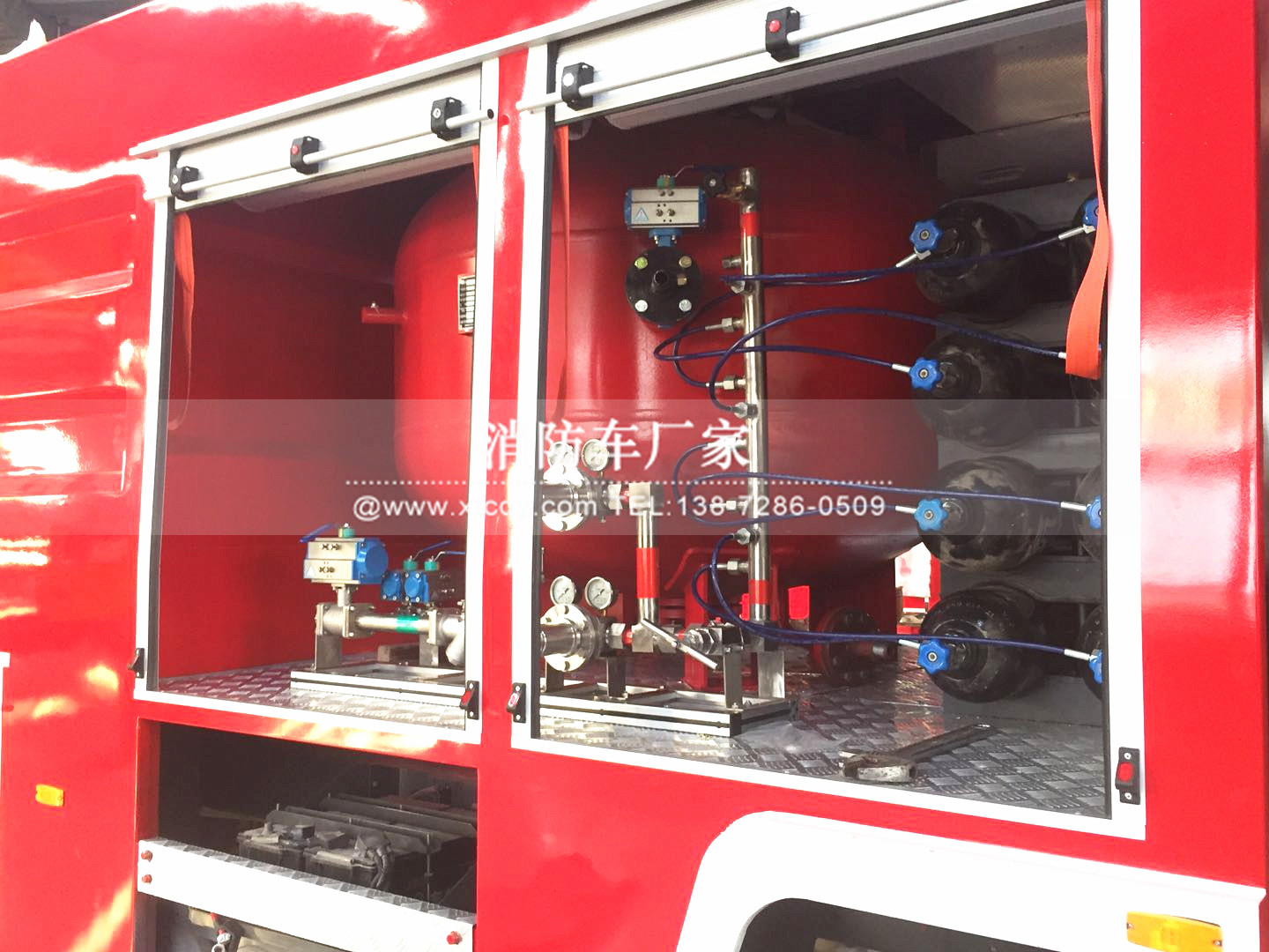 干粉消防車干粉罐系統