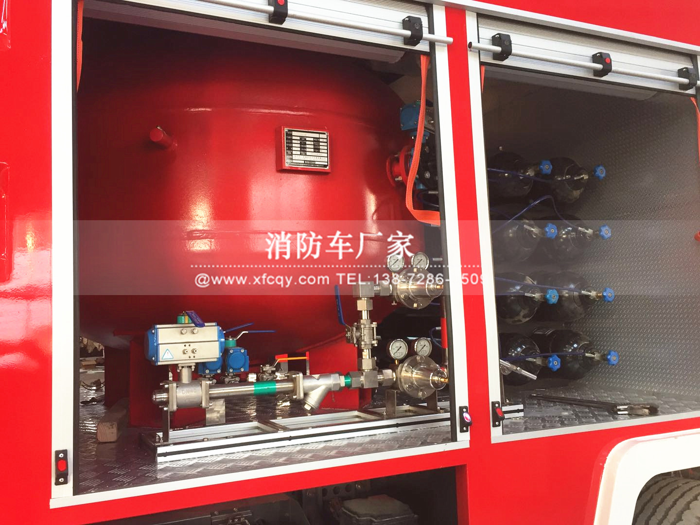 干粉消防車干粉罐系統